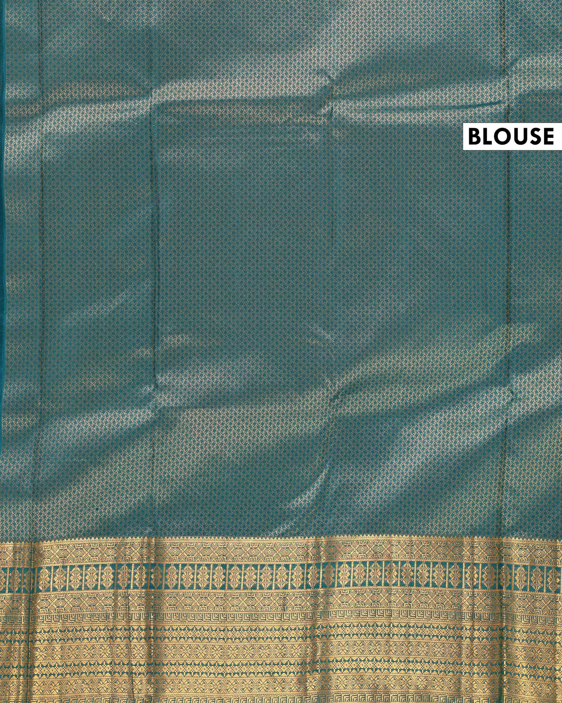 Exquisite Handwoven Niranjana Silk Saree with Intricate Zari Work - Blouse