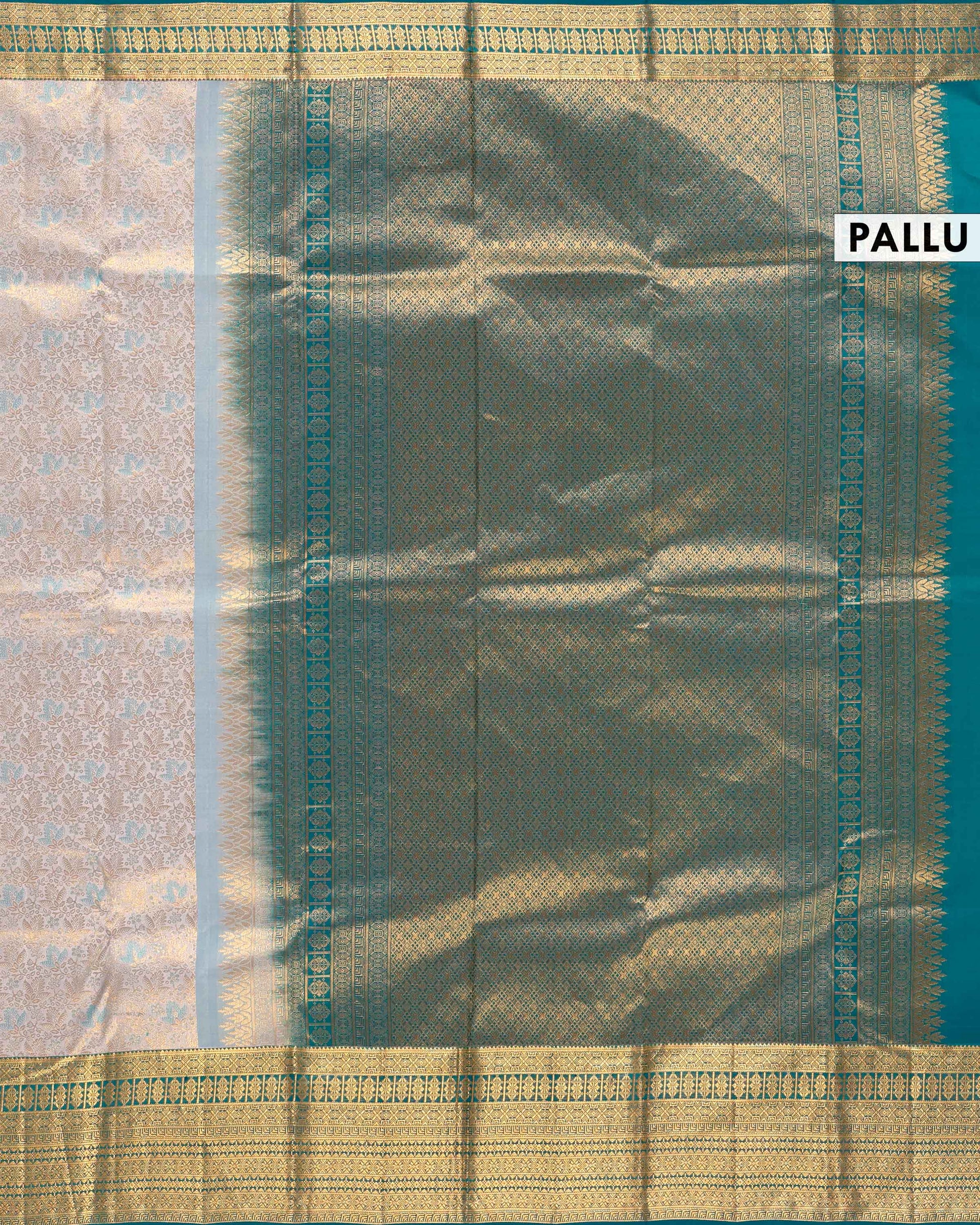 Exquisite Handwoven Niranjana Silk Saree with Intricate Zari Work - Light Beige-Pallu