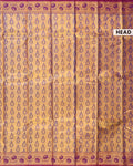 Exquisite Kanchipuram Pure Silk Saree with Intricate Zari Motifs and Contrast Border - Gold-Head
