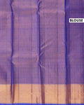 Exquisite Kanchipuram Pure Silk Saree with Intricate Zari Weave & Traditional Motifs -Purple-Blouse
