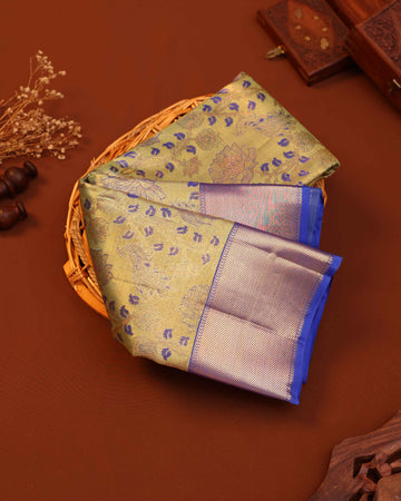 Exquisite Kanchipuram Pure Silk Saree with Intricate Zari Weave & Traditional Motifs - Green