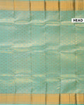 Exquisite Kanchipuram Pure Silk Saree with Zari Weave & Traditional Motifs - Sky Blue-Head
