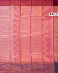 Exquisite Kanchipuram Tissue Saree with Intricate Weave & Floral Zari Border - Pink-Pallu