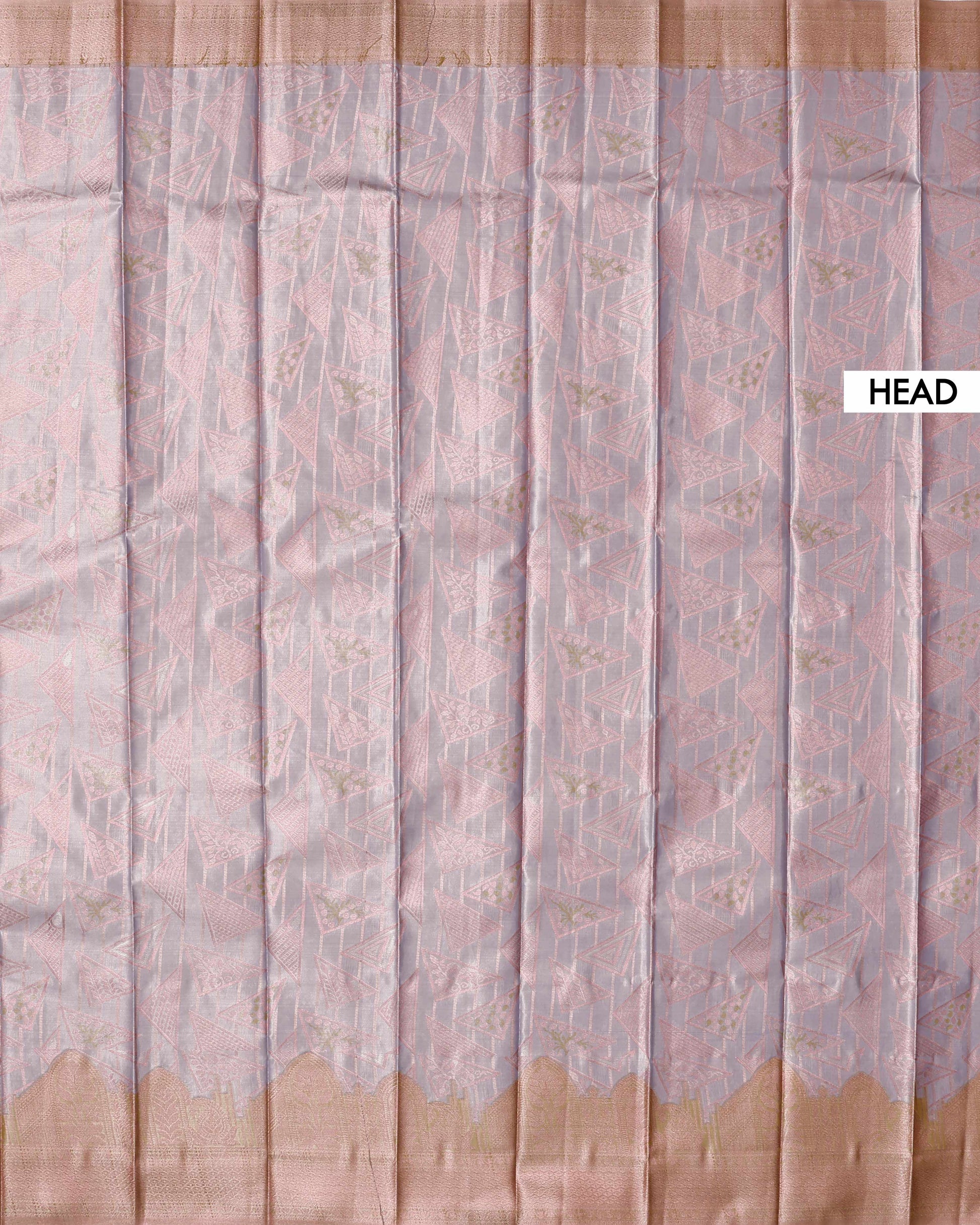 Exquisite Kanchipuram Tissue Saree with Intricate Zari Weave & Traditional Border - Lavender-Head
