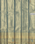 Exquisite Kanchipuram Tissue Saree with Intricate Zari Weave & Traditional Motifs  - Green-Blouse