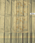Exquisite Kanchipuram Tissue Saree with Intricate Zari Weave & Traditional Motifs  - Yellow-Pallu