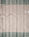 Exquisite Kanchipuram Tissue Saree with Intricate Zari Weave and Traditional Motifs - Cream-Head