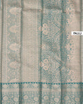Exquisite Kanchipuram Tissue Saree with Intricate Zari Weave and Traditional Motifs - Cream-Pallu