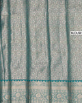 Exquisite Kanchipuram Tissue Saree with Intricate Zari Weave and Traditional Motifs - Green-Blouse