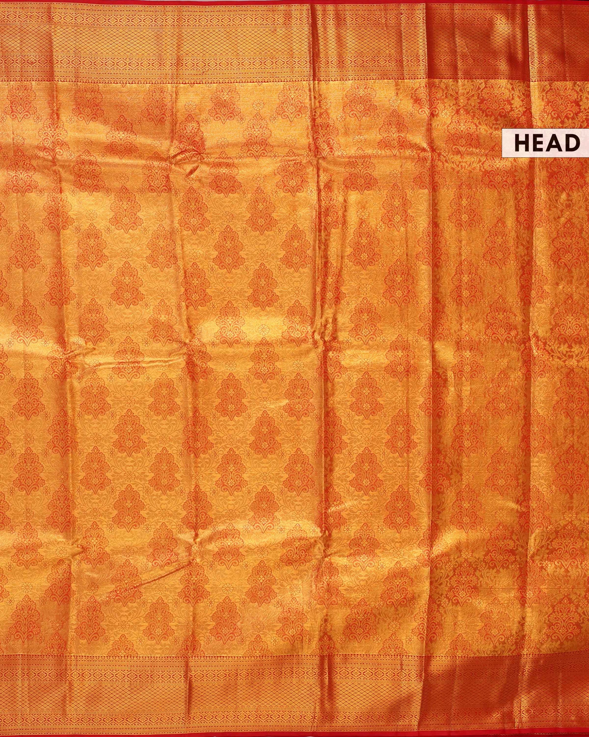 Exquisite Kanchipuram Tissue Silk Saree with Intricate Zari Weave - Gold-Head