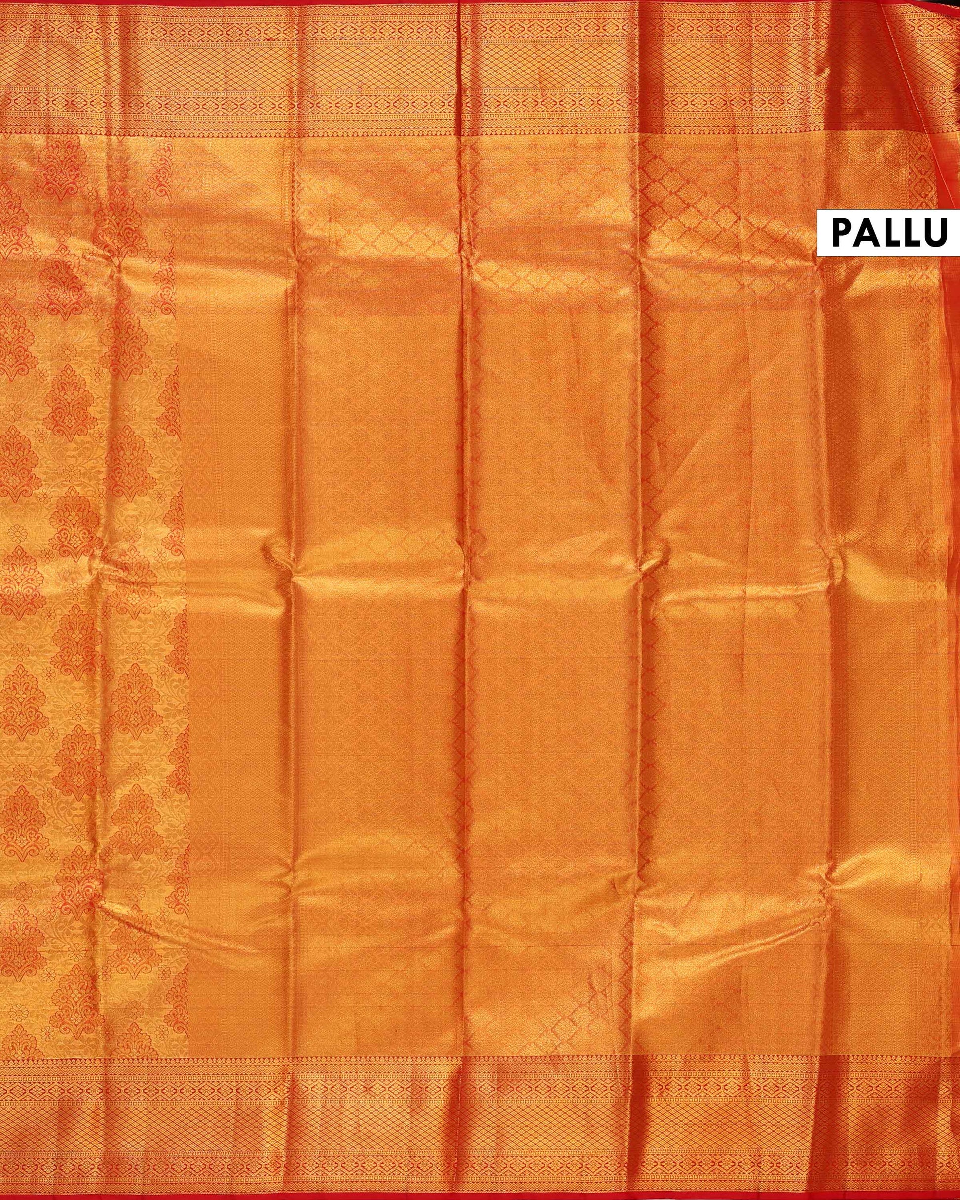 Exquisite Kanchipuram Tissue Silk Saree with Intricate Zari Weave - Gold-Pallu
