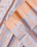 Exquisite Kanchipuram Tissue Silk Saree with Intricate Zari Weave - Lavender-Close Up