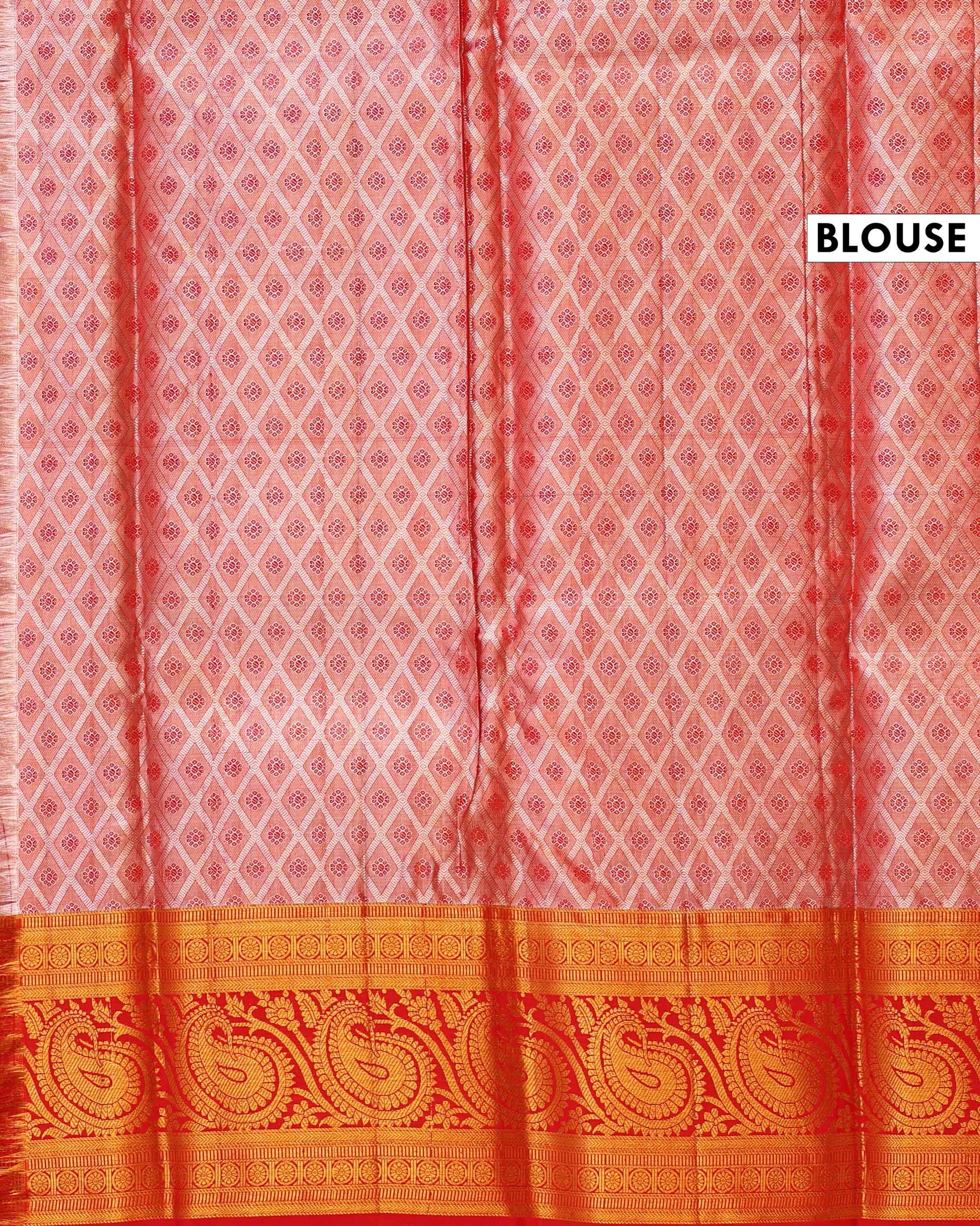 Exquisite Kanchipuram Tissue Silk Saree with Intricate Zari Weaves and Traditional Border - Multi-Blouse