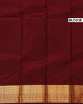 Exquisite Niranjana Silk Saree with Intricate Zari Weave and Peacock Motif - Maroon-Blouse