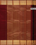 Exquisite Niranjana Silk Saree with Intricate Zari Weave and Peacock Motif - Maroon-Pallu