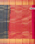 Exquisite Niranjana Silk Saree with Zari Brocade and Elaborate Border - Blue-Pallu