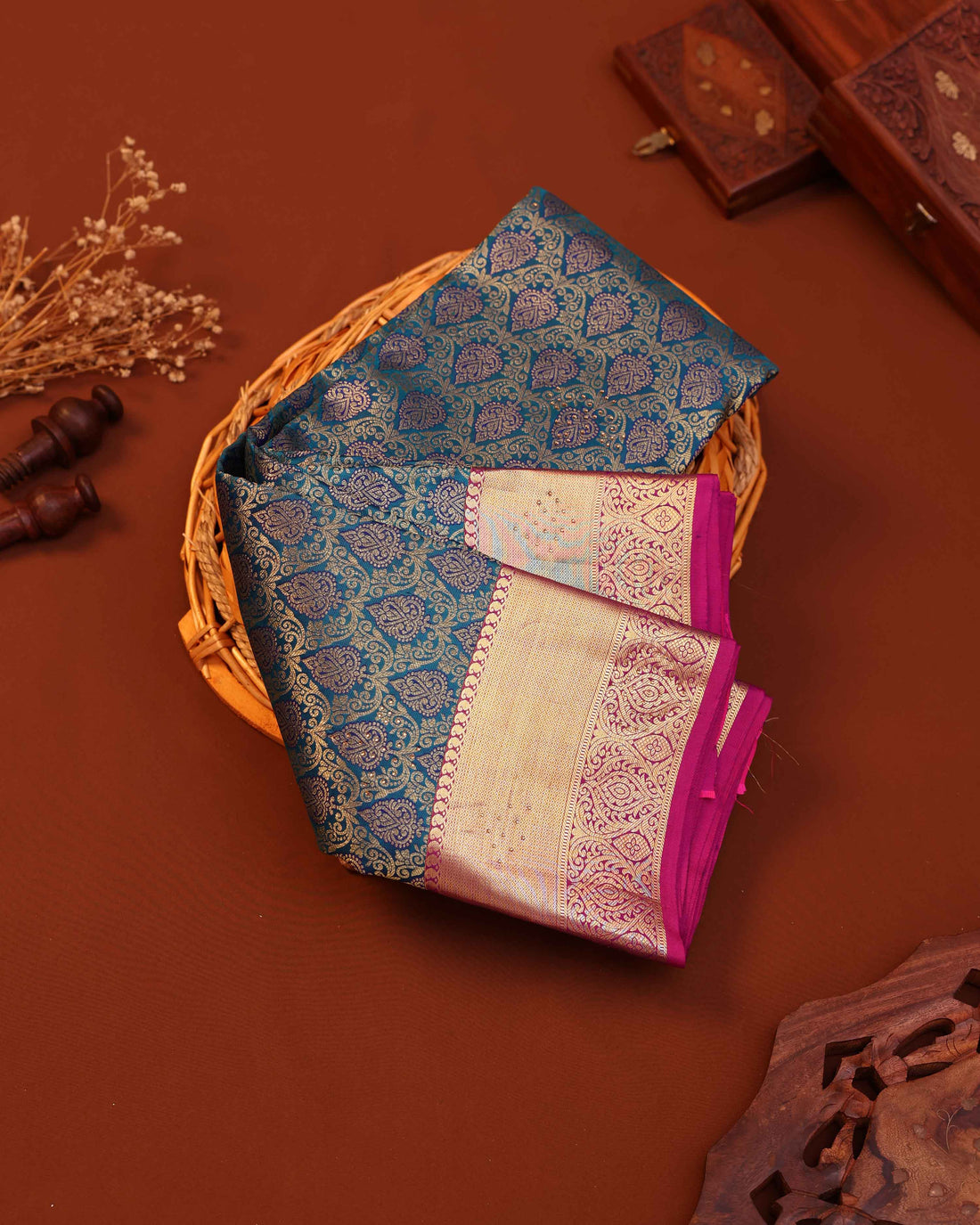 Exquisite Niranjana Silk Saree with Zari Brocade and Elaborate Border - Blue