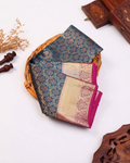 Exquisite Niranjana Silk Saree with Zari Brocade and Elaborate Border - Blue
