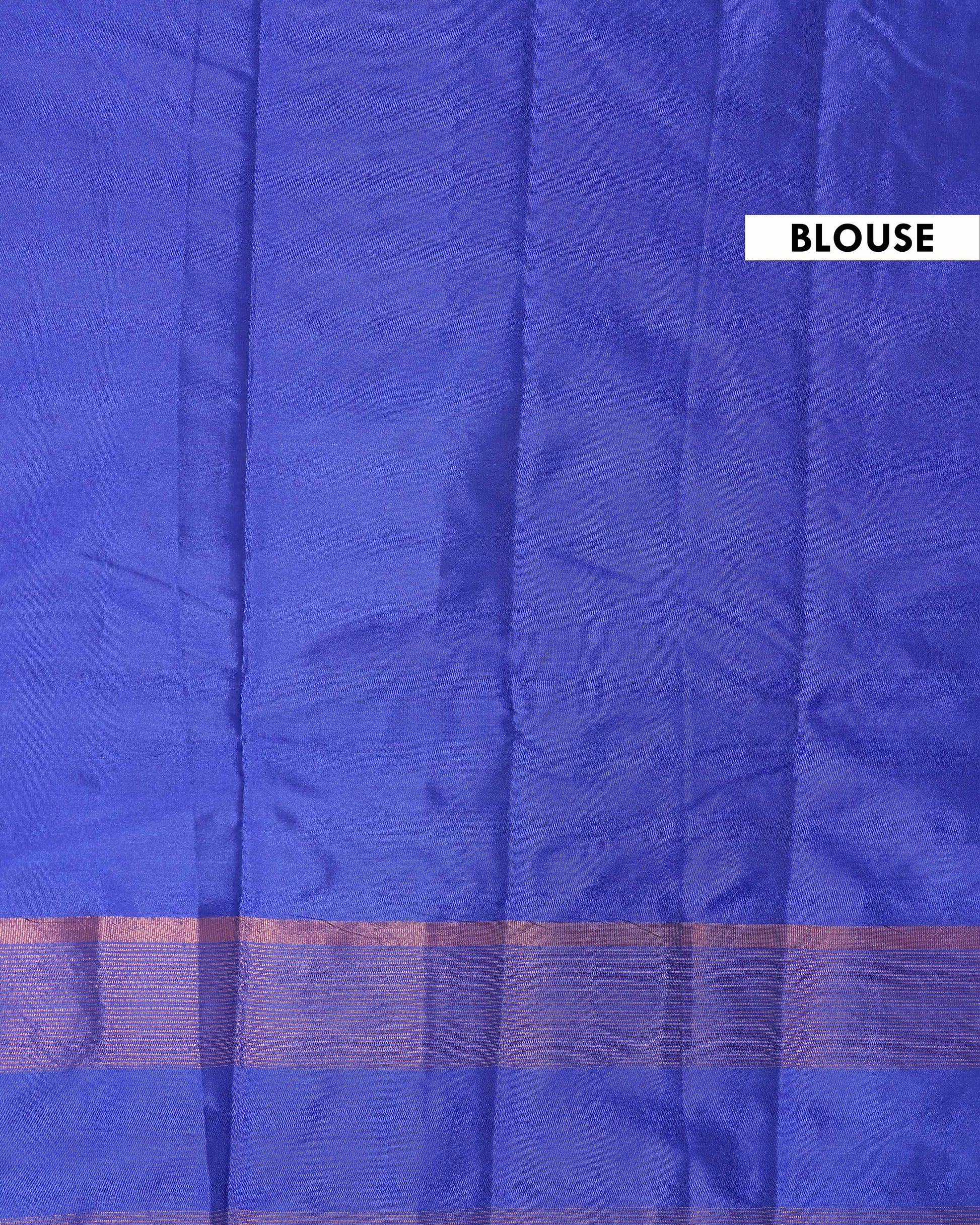 Exquisite Soft Silk Saree with Woven Zari Motifs and Contrasting Border - Blue