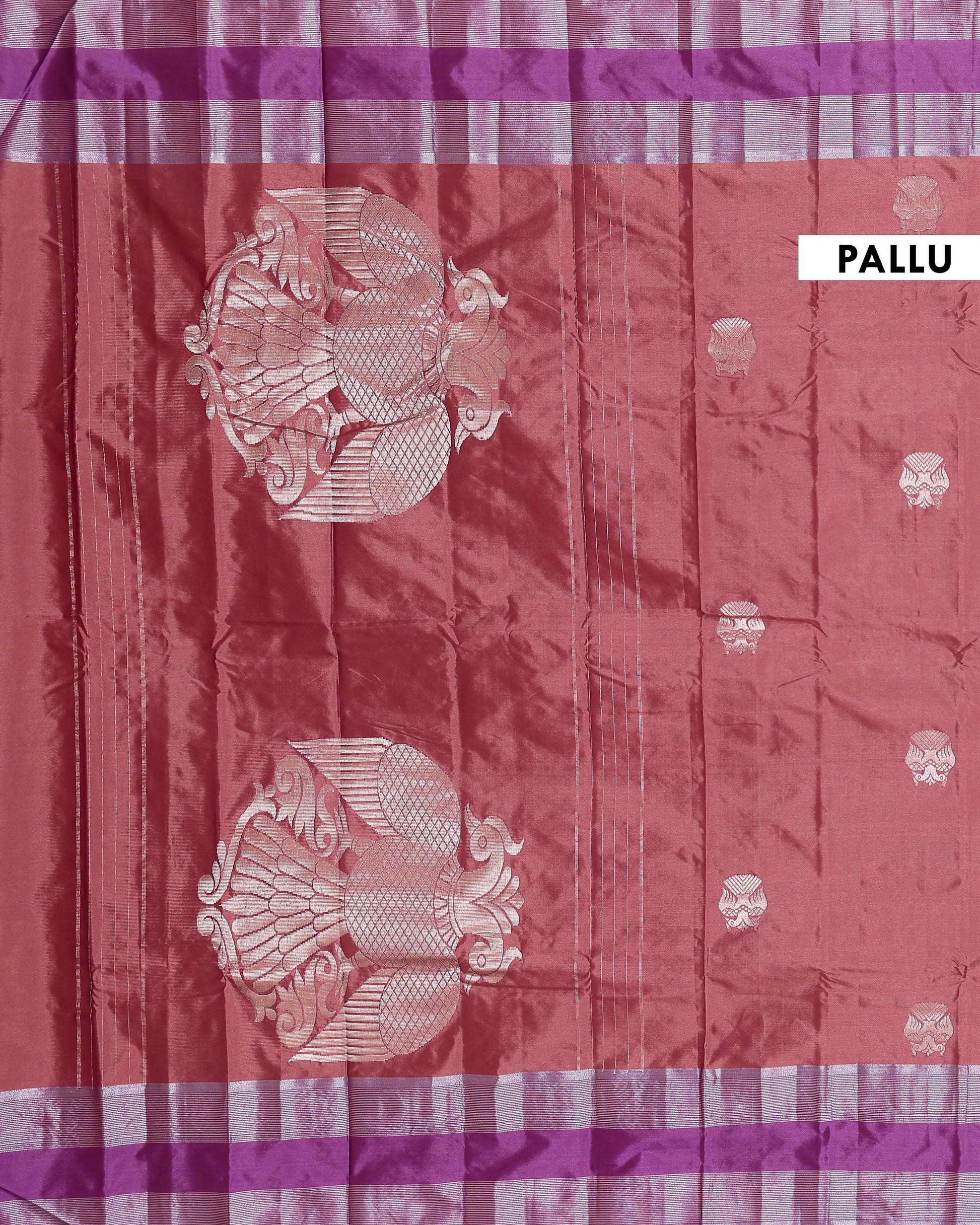 Exquisite Soft Silk Saree with Woven Zari Motifs and Contrasting Border - Onion Pink-head