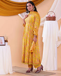 Elegant Floral Printed Women's Readymade Salwar Set with Designer Detailing - Yellow