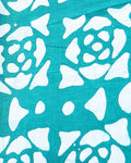 Traditional Geometric Batik Printed Cotton 1 Meter Blouse Material for Women- Teal