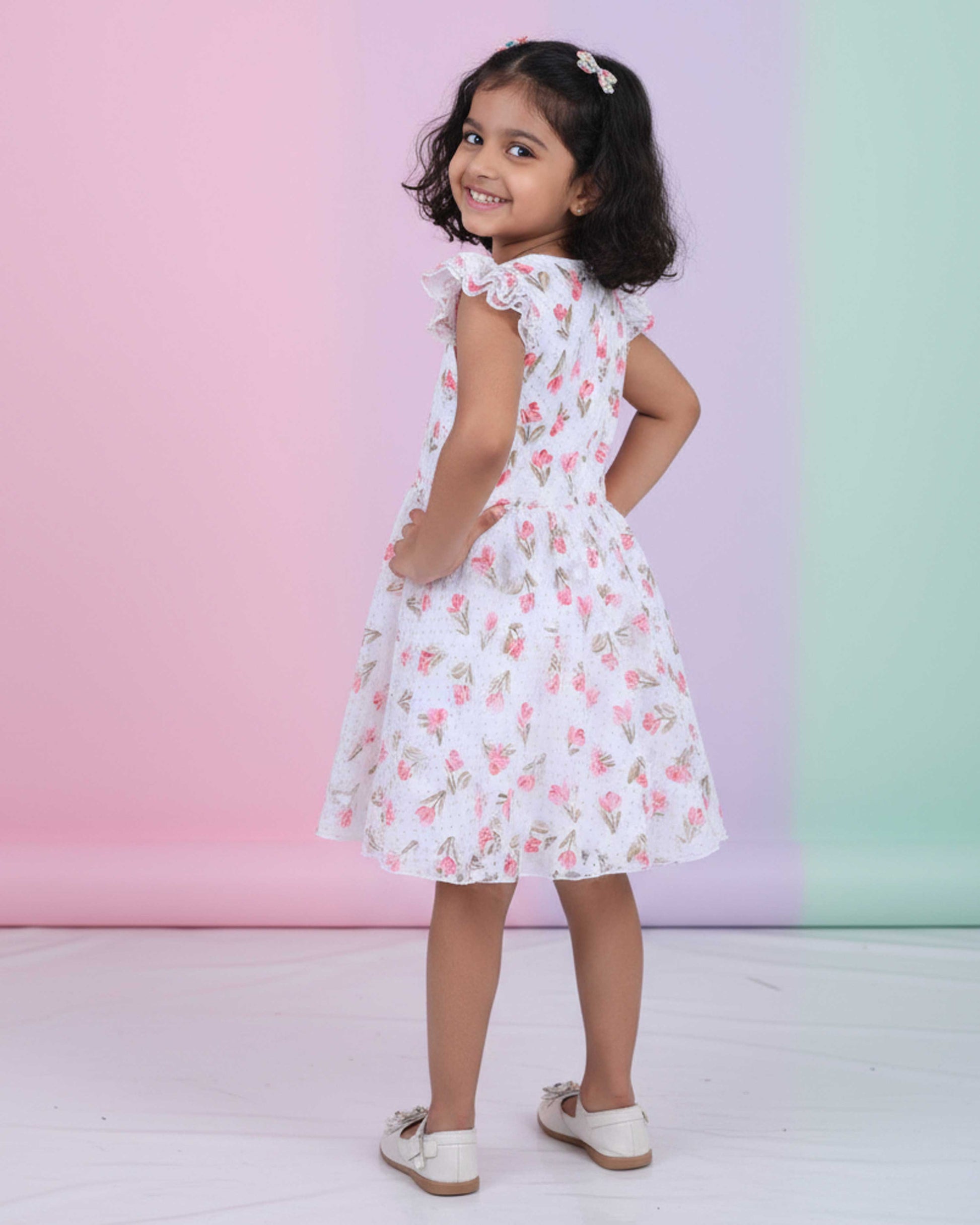 Girls Frock -White