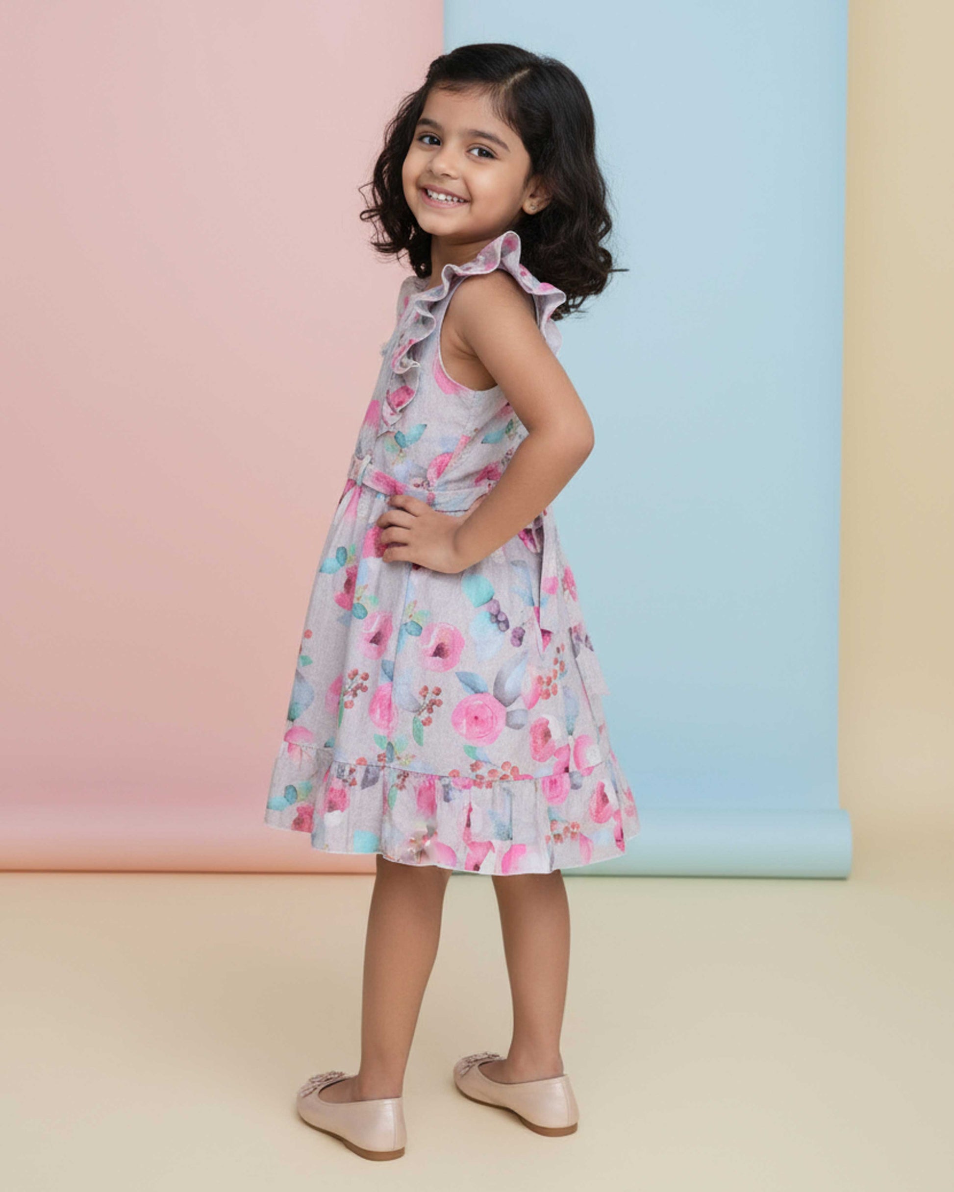 Girls Frock - Multi