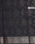 Graceful Dola Silk Saree with Paisley & Floral Motif Woven Butta Design and Traditional Zari Border  - Black-Blouse