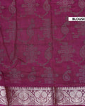 Graceful Dola Silk Saree with Paisley & Floral Motif Woven Butta Design and Traditional Zari Border  - Burgundy-Blouse