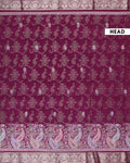 Graceful Dola Silk Saree with Paisley & Floral Motif Woven Butta Design and Traditional Zari Border  - Burgundy-Head