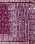 Graceful Dola Silk Saree with Paisley & Floral Motif Woven Butta Design and Traditional Zari Border  - Burgundy-Pallu