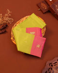 Graceful Traditional Silk Saree with Minimal Zari Buttas Elegant Contrast Border and Subtle Paisley Pallu Design - Green