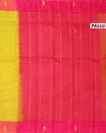 Graceful Traditional Silk Saree with Minimal Zari Buttas Elegant Contrast Border and Subtle Paisley Pallu Design - Pink-Pallu