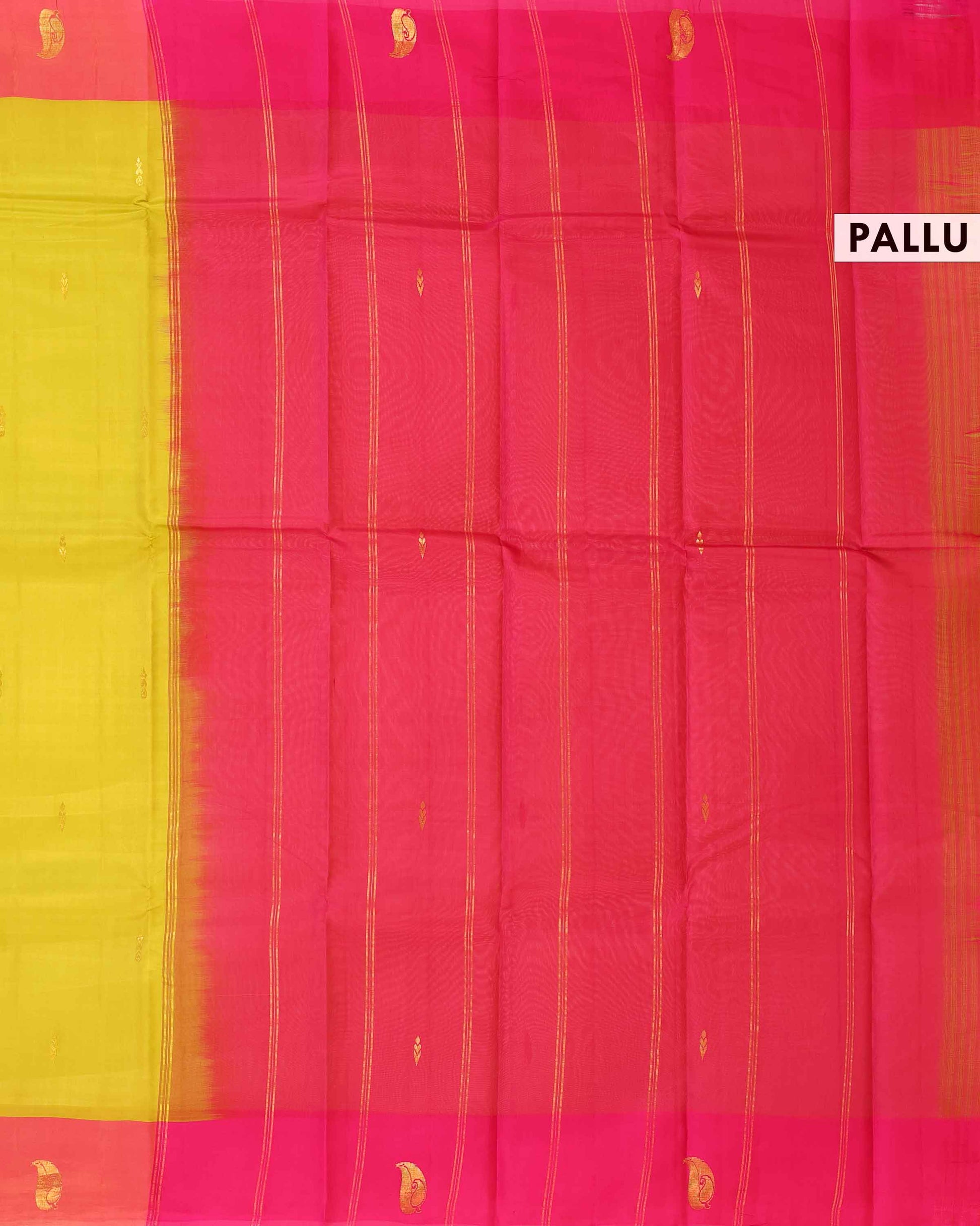 Graceful Traditional Silk Saree with Minimal Zari Buttas Elegant Contrast Border and Subtle Paisley Pallu Design - Pink-Pallu