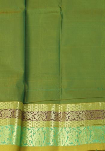 Green Colour Art Silk Pattu Pavadai Material with Light Green Border