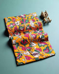 Hand-Painted Kalamkari Print Unstitched Blouse Material - Yellow