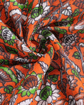 Hand-Printed Kalamkari Cotton Saree with Intricate Border & Floral Design - Close