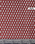 Hand Block Printed Mul Mul Cotton Saree with Elegant Floral Motifs - Maroon-Head