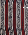 Hand Block Printed Mul Mul Cotton Saree with Elegant Floral Motifs - Maroon-Pallu