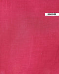 Hand Block Printed Mul Mul Cotton Saree with Floral and Contrast Border - Pink-Blouse