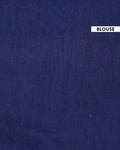 Hand Block Printed Mul Mul Cotton Saree with Geometric and Diamond Motifs - Blue-Blouse