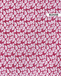 Hand Block Printed Mulmul Cotton Saree with Floral and Leaf Motifs - Maroon-Blouse