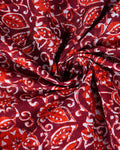 Hand Block Printed Mulmul Cotton Saree with Floral and Leaf Motifs - Maroon-Close