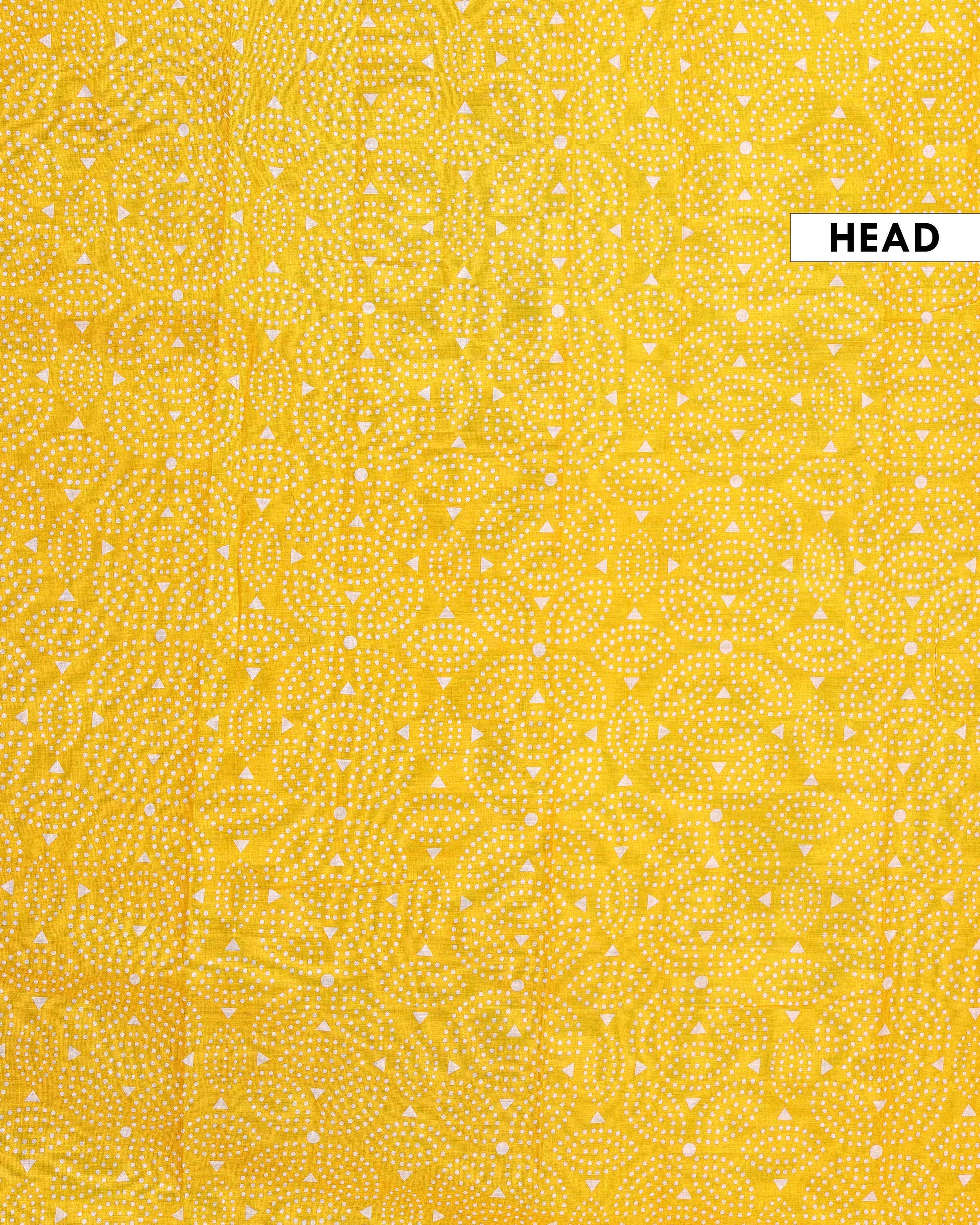 Handcrafted Mul Mul Cotton Saree with Traditional Bandhani and Block Print Border - Yellow-Head
