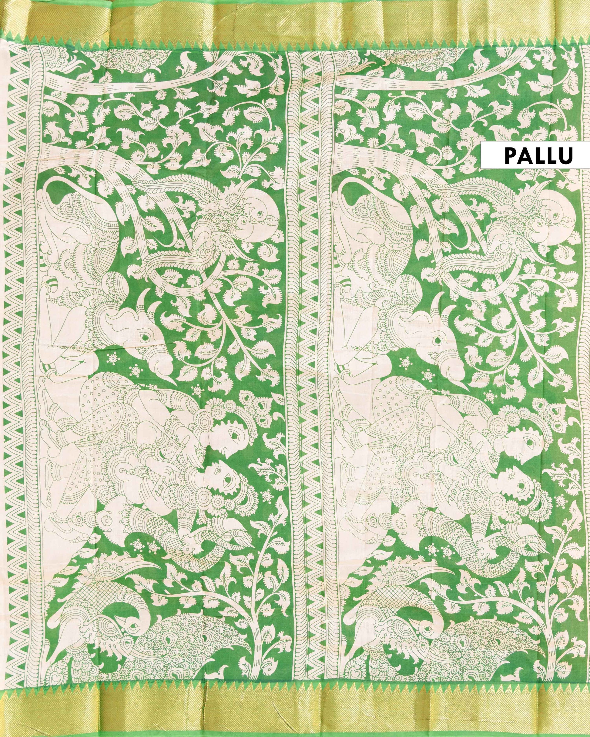 Handcrafted_Semi_Chanderi_Saree_with_Kalamkari_Inspired_Floral_and_Peacock_Motifs_-_Peach