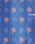 Handcrafted Semi Tussar Silk Saree with Hand-Painted Elephant and Floral Motifs - Blue