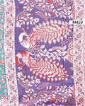 Handcrafted Traditional Kalamkari Cotton Saree with Traditional Motifs -Pallu