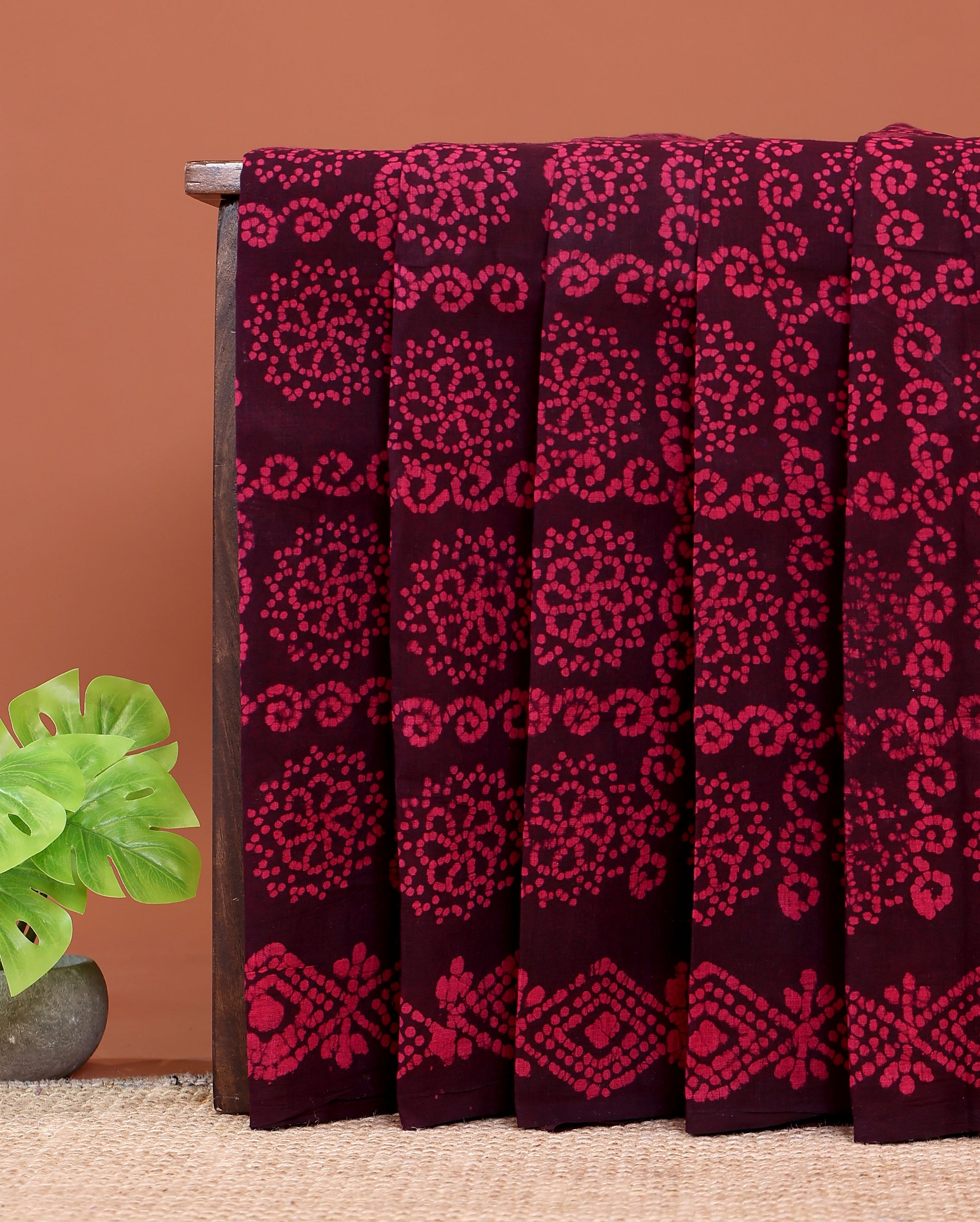Handcrafted Traditional Sungudi Cotton Saree with Intricate Bandhani Work - Dark Purple