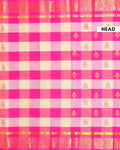 Handloom Chettinad Cotton Saree with Traditional Checks and Gold Zari Border - Pink-Head